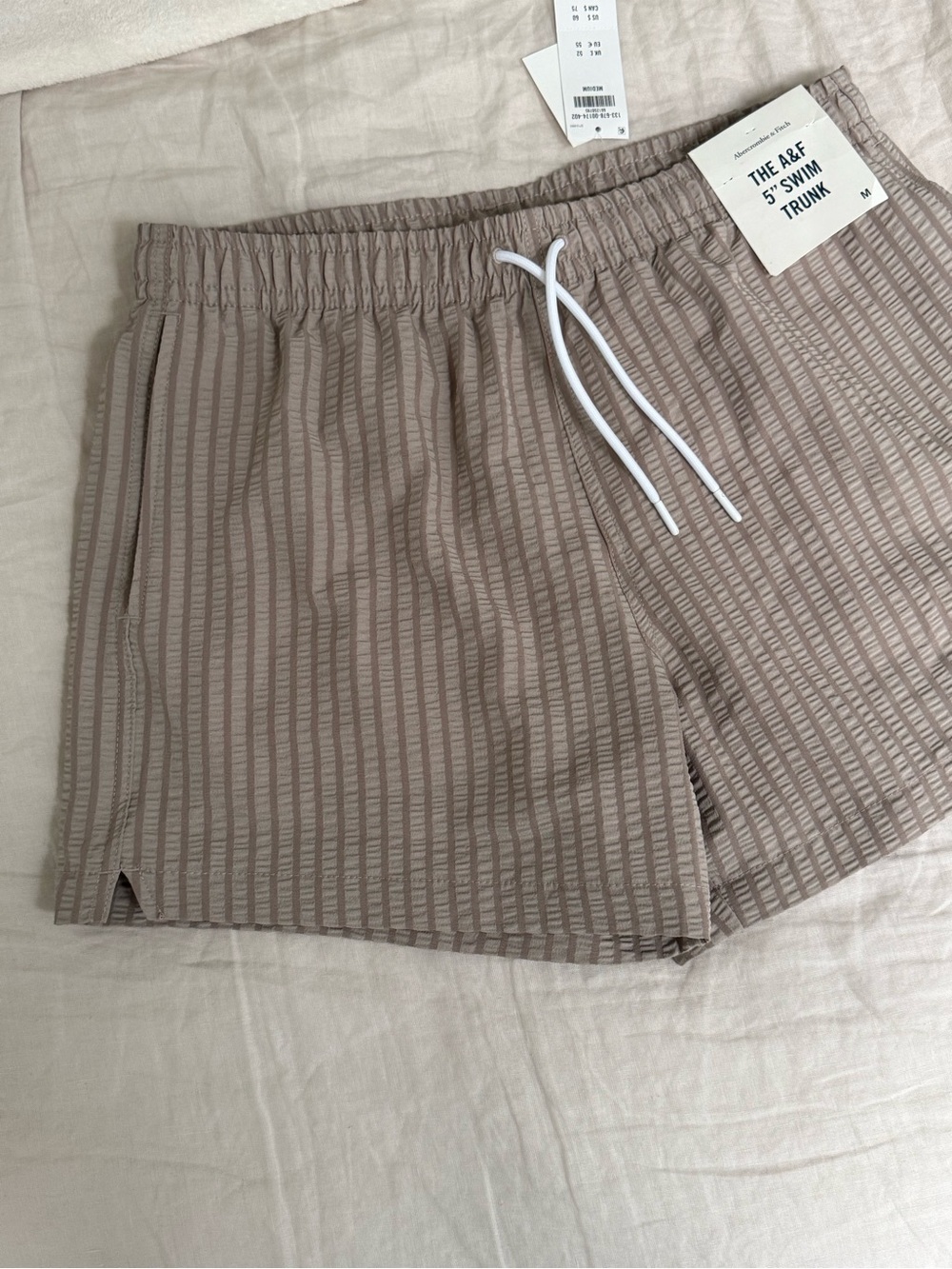 Abercrombie & Fitch Men's 5" Swim Trunk - Taupe - Picture 2 of 6